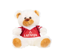 Plīša lācis ar Latvijas fana kreklu un 3 krāsu opcijām